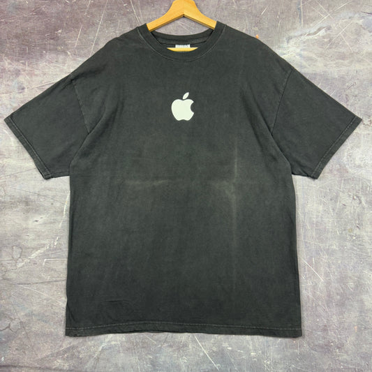 90s Black Apple Essential Logo Area 2 Squared Graphic Shirt XL 1089