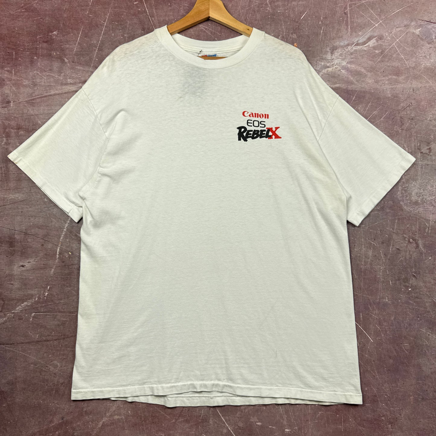 90s White Canon EOS Rebel X Tee 3823