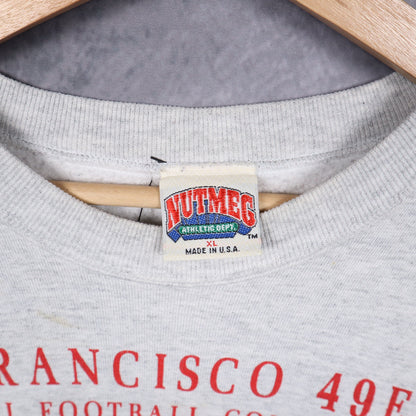 90s Grey San Francisco 49ers Western Division Crewneck Sweatshirt 6486