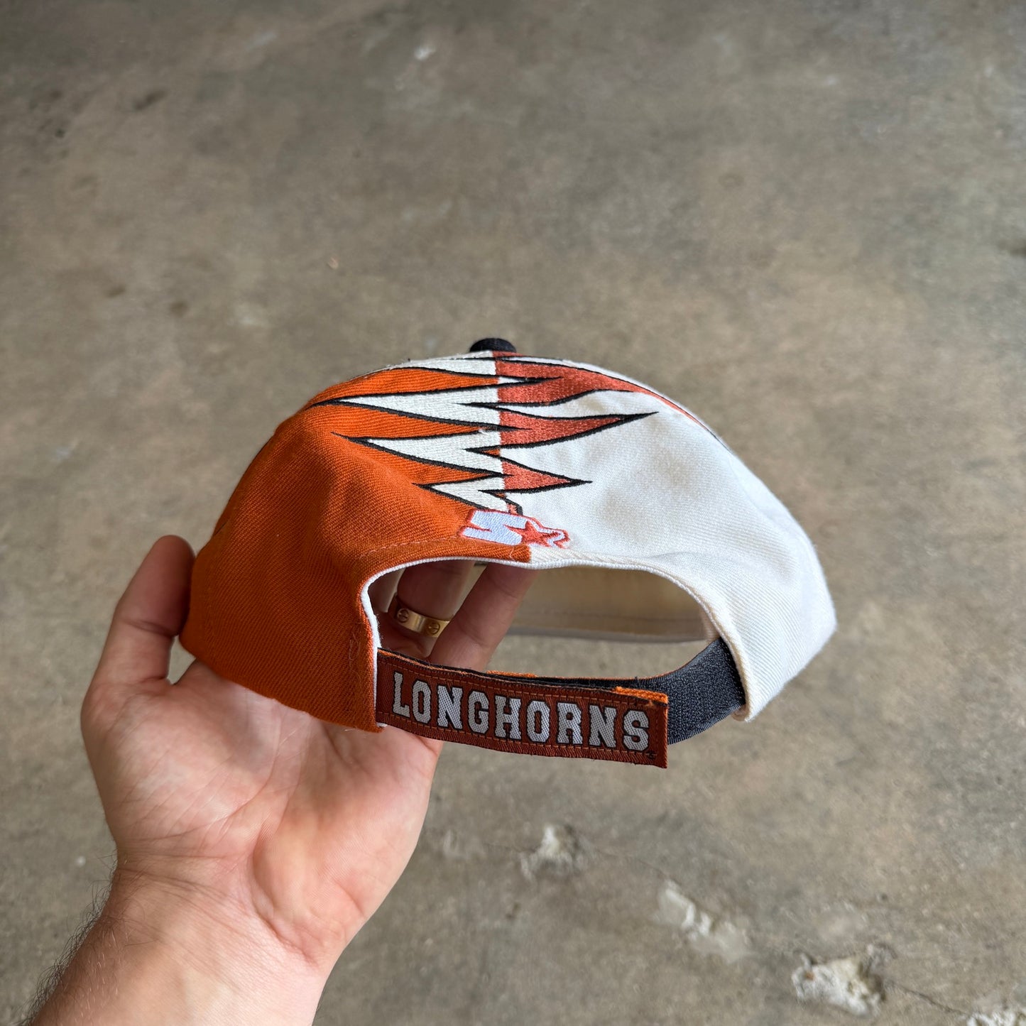 90s Orange and White Texas Longhorns Starter Shockwave Snapback Hat 5777