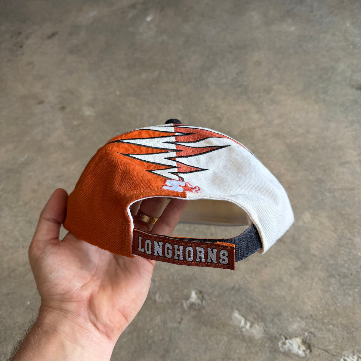 90s Orange and White Texas Longhorns Starter Shockwave Snapback Hat 5777