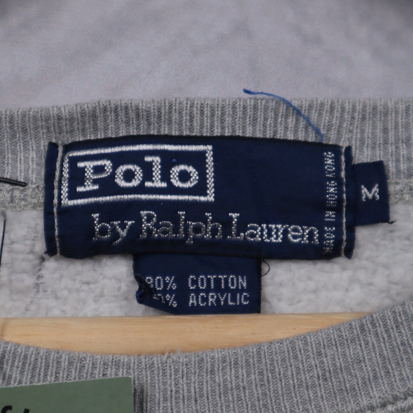 90s Grey Green Polo Ralph Lauren Striped Essential Crewneck Sweatshirt 4719