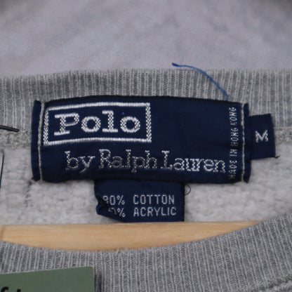 90s Grey Green Polo Ralph Lauren Striped Essential Crewneck Sweatshirt 4719