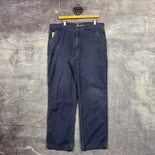 00s Blue Carhartt Lightweight Baggy Carpenter Work Pants 37x31 0399