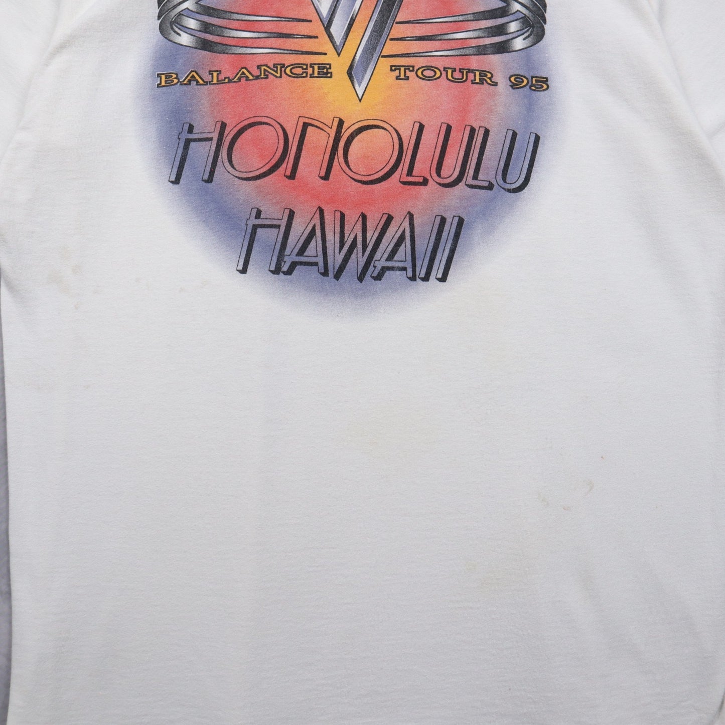 1995 White Van Halen Balance Tour Honolulu Hawaii Shirt 4954