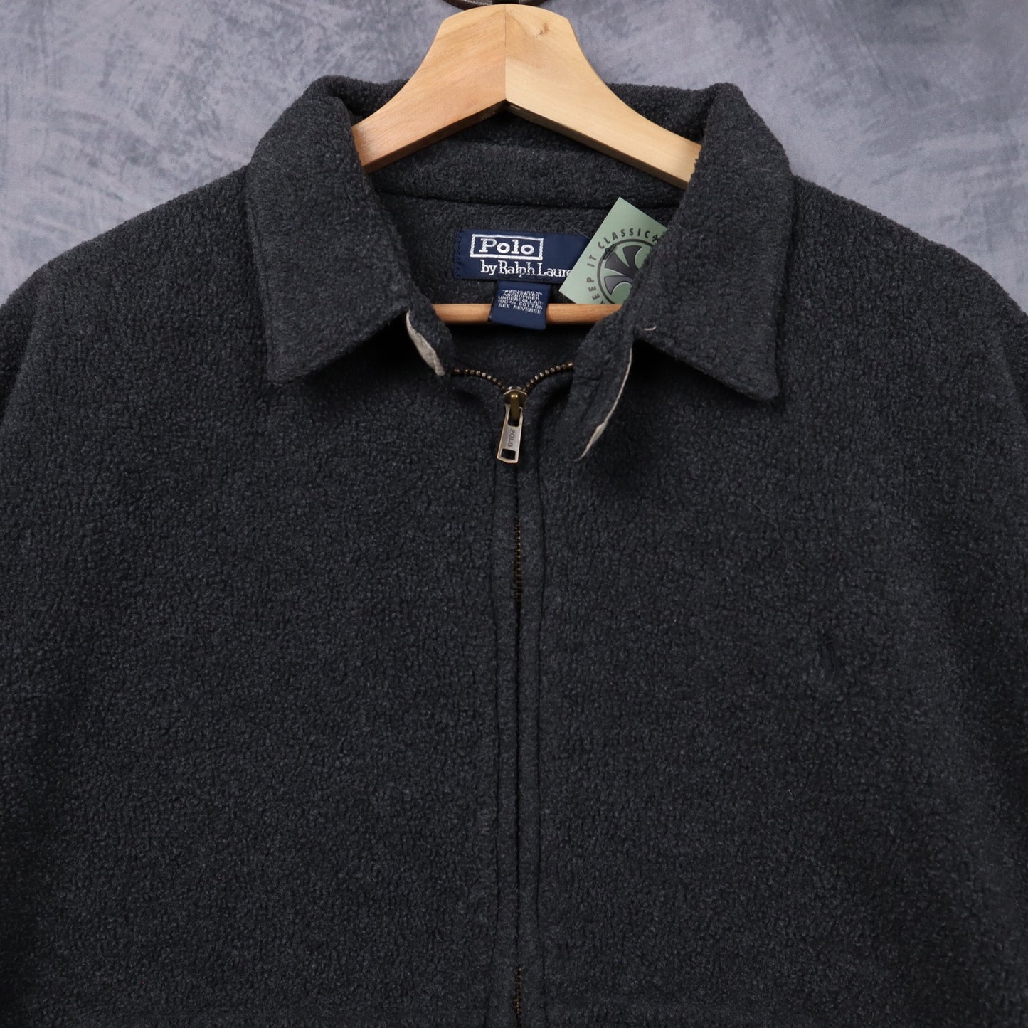90s Charcoal Polo Ralph Lauren Fleece Zip Jacket 5468