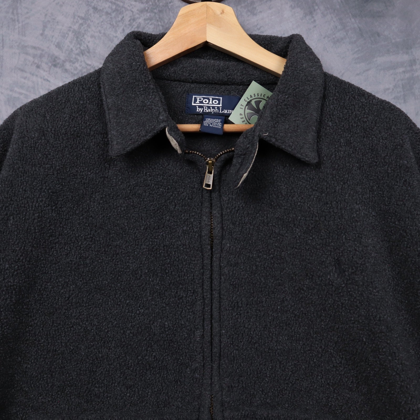 90s Charcoal Polo Ralph Lauren Fleece Zip Jacket 5468