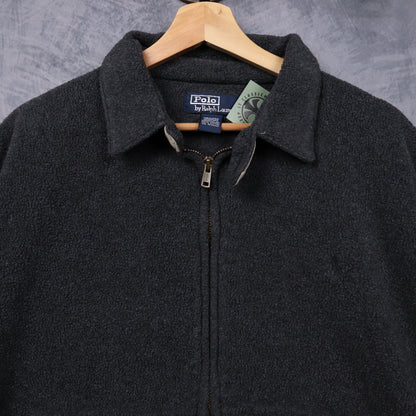 90s Charcoal Polo Ralph Lauren Fleece Zip Jacket 5468