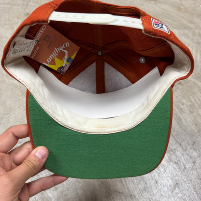 90s Orange University of Texas Longhorns Pro Player Colorblock Bevo Snapback Hat