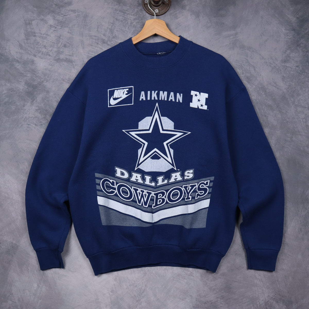 90s Navy Blue Dallas Cowboys Aikman Crewneck Sweatshirt 6588