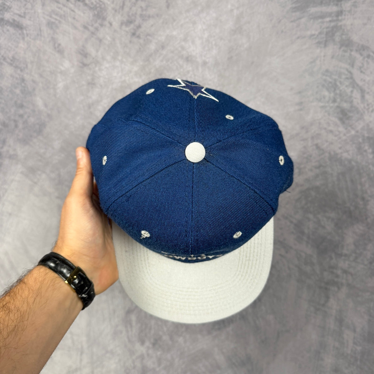 90s Navy Blue Dallas Cowboys Snapback Hat 6855