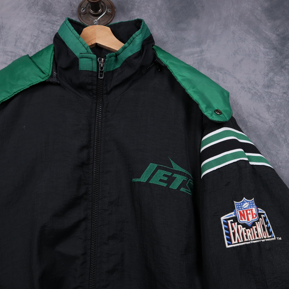 90s Black New York Jets NFL Experience Puffer Jacket 6504