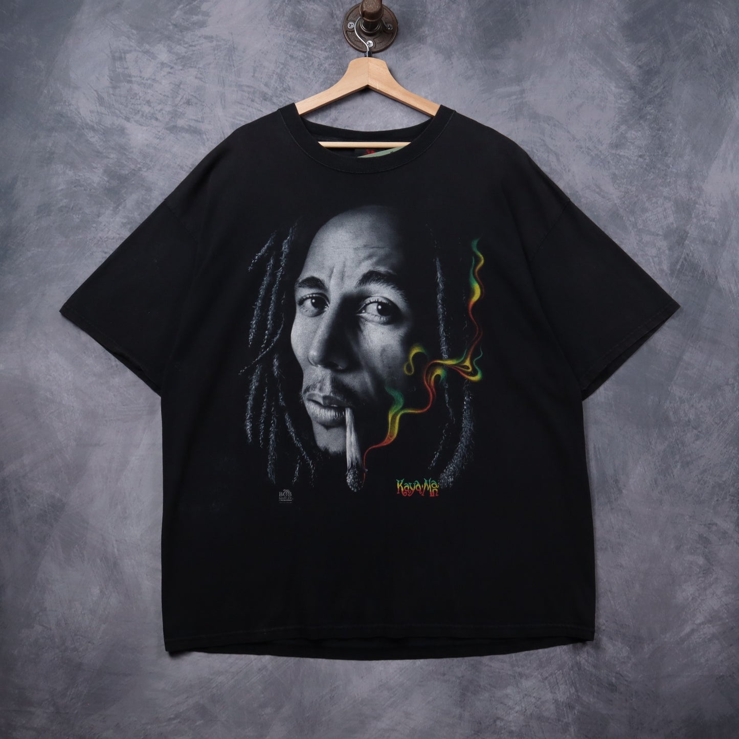 00s Black Bob Marley Big Face Shirt 5330