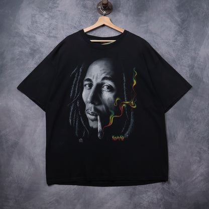 00s Black Bob Marley Big Face Shirt 5330
