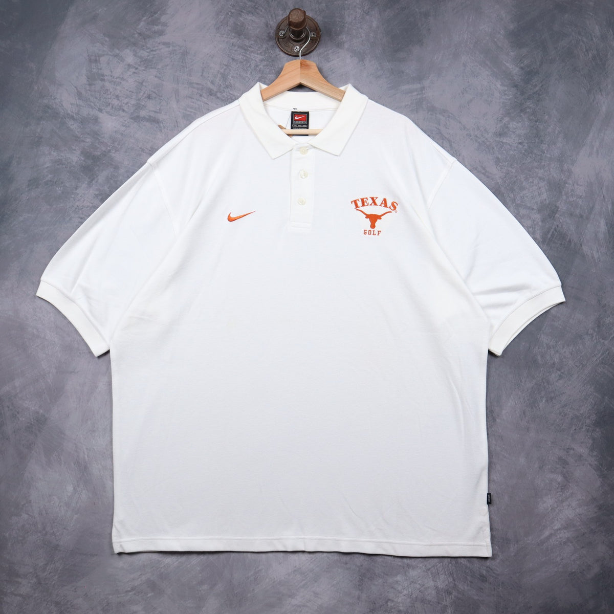 00s White Nike Texas Longhorns Golf Polo Shirt 5817