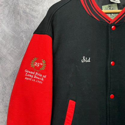90s Black Panasonic Racing Cotton Varsity Jacket 4001