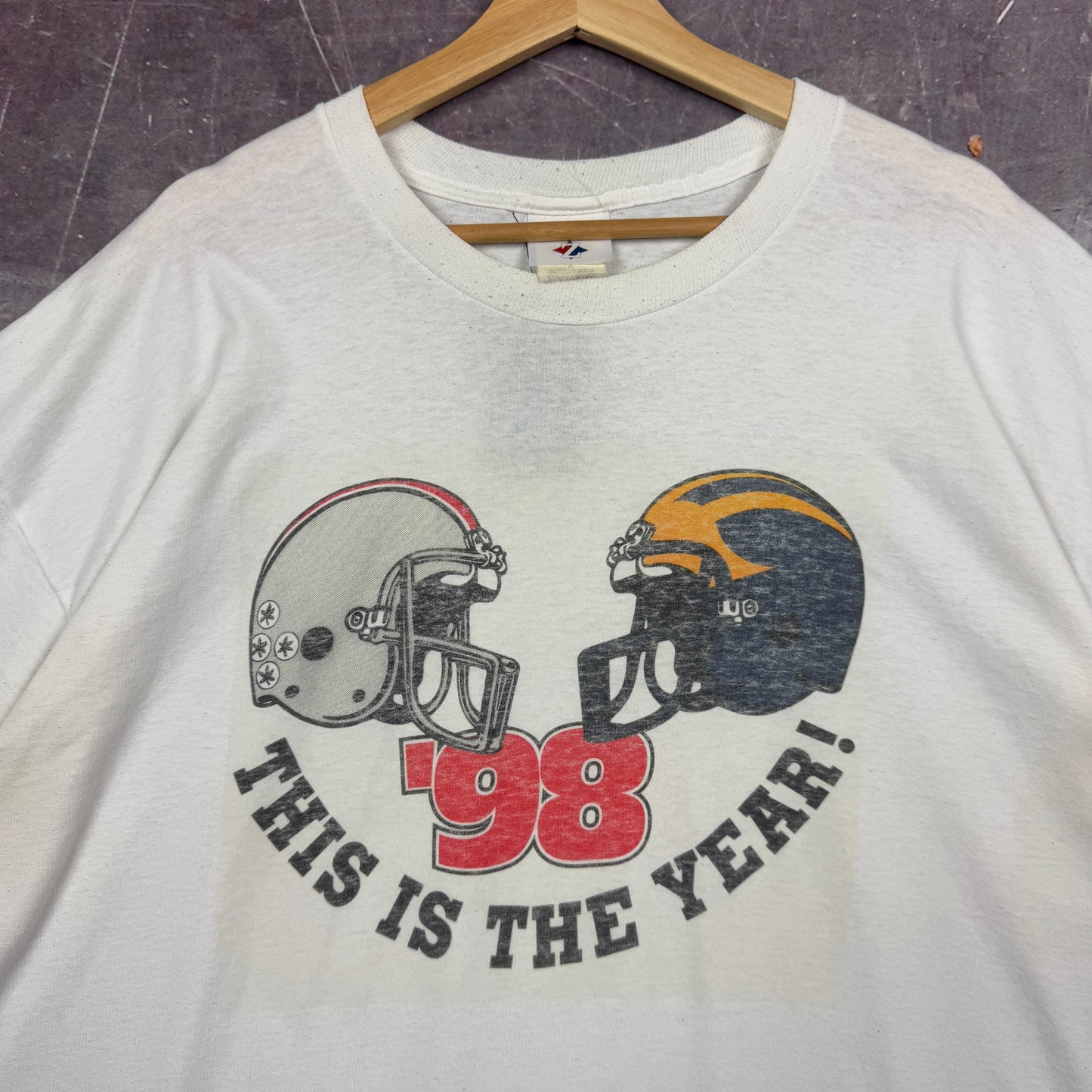 1998 White Ohio Michigan Sucks Rivalry Graphic Shirt XL 1288