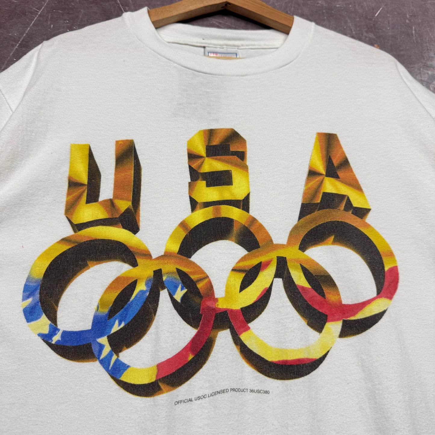 90s White USA Atlanta Olympics Shirt 3469