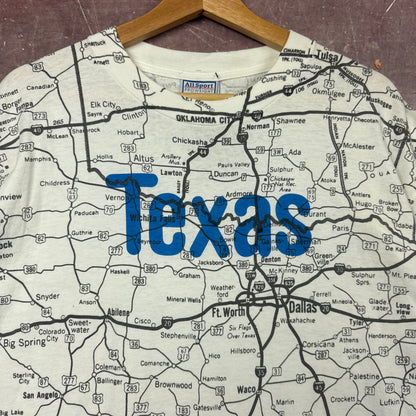 90s White Texas AOP Map Tee 3831