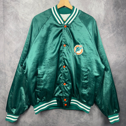 80s Teal Miami Dolphins Chalk Line Satin Jacket 4060