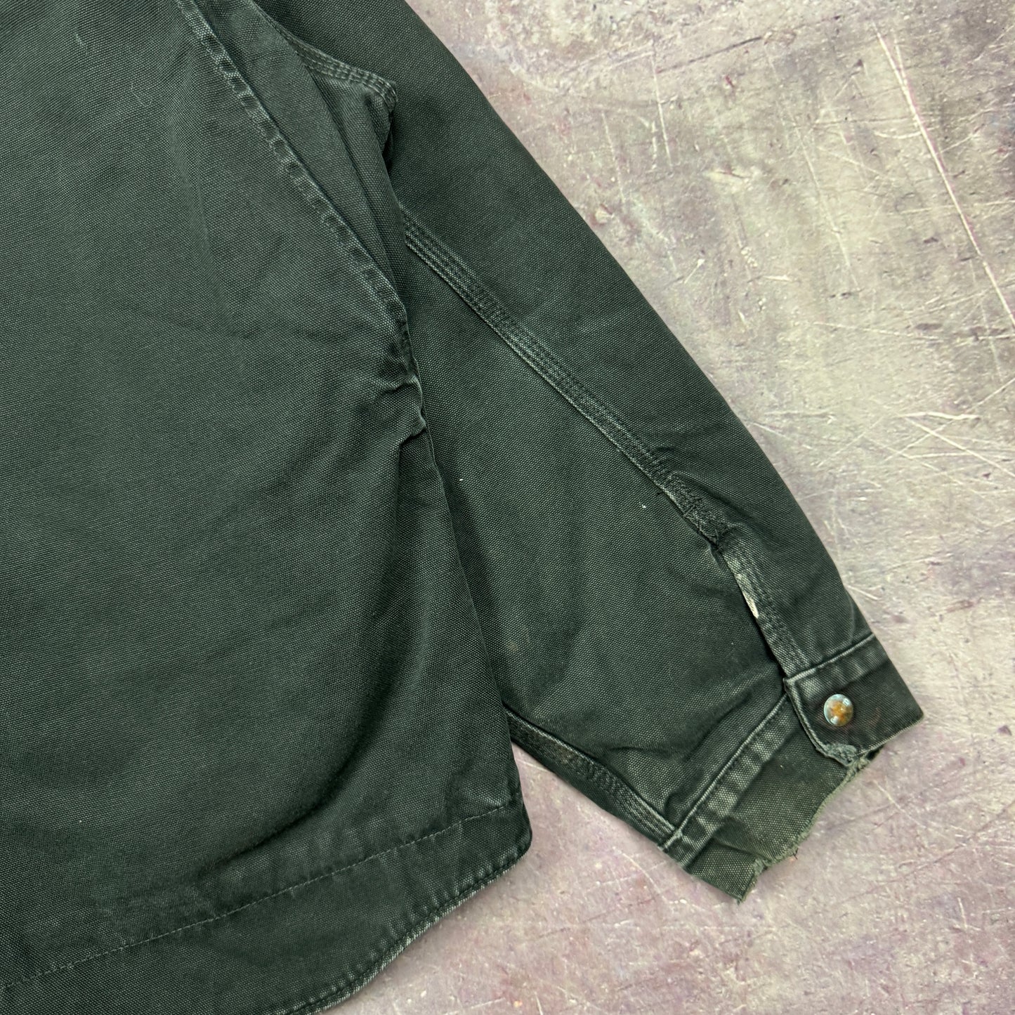 Early 00s Black Carhartt Hooded Detroit Work Jacket XL 2334