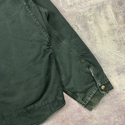 Early 00s Black Carhartt Hooded Detroit Work Jacket XL 2334