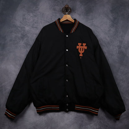 90s Black Texas Longhorns Varsity Jacket 5934