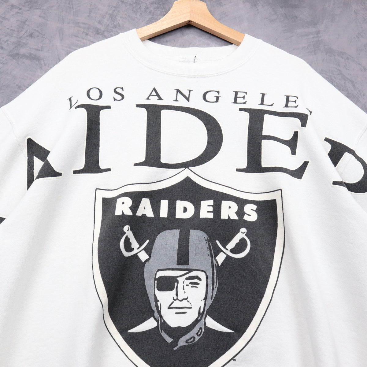 90s White Los Angeles Raiders Wraparound Crewneck Sweatshirt 6428