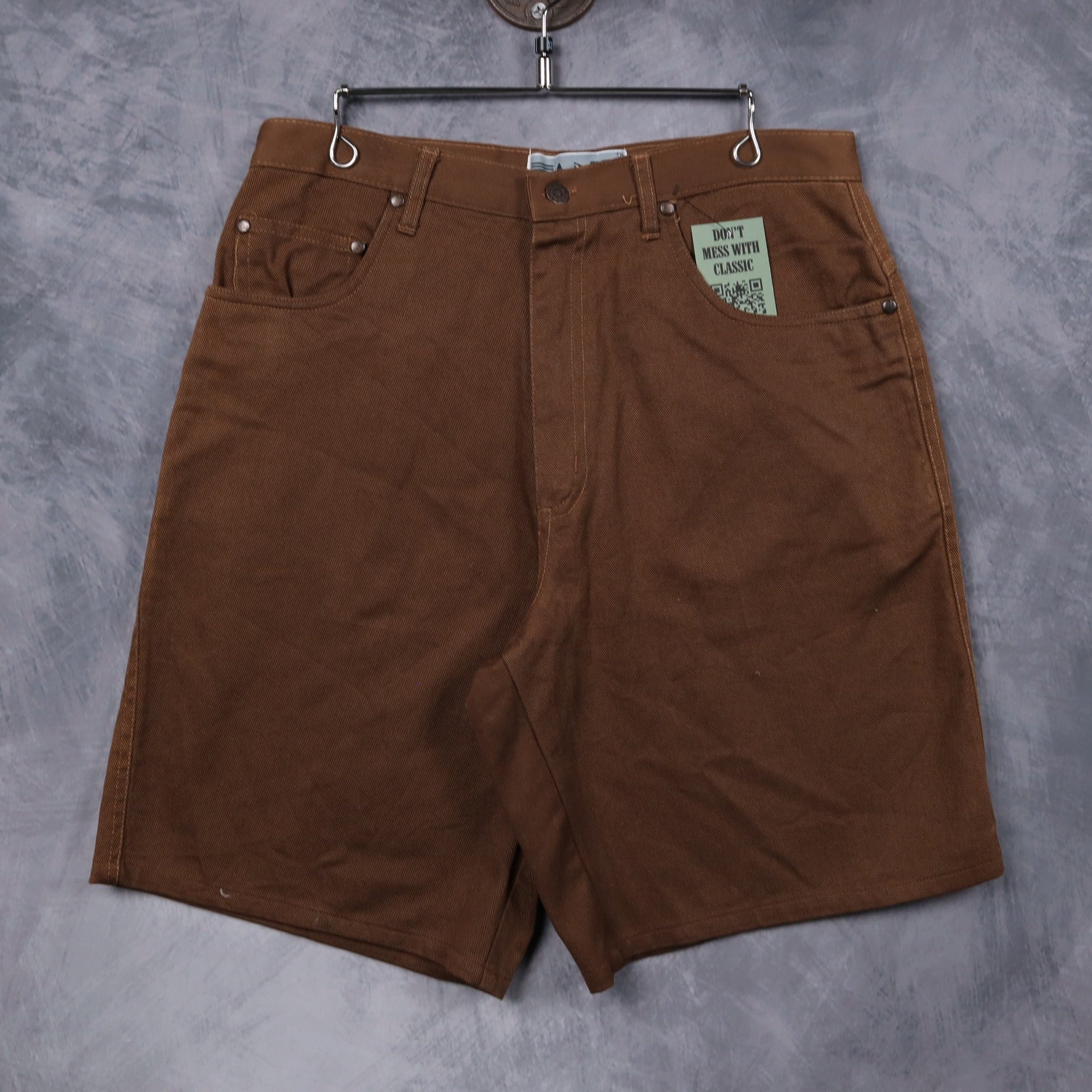 90s Brown Tank Baggy Denim Shorts 5208