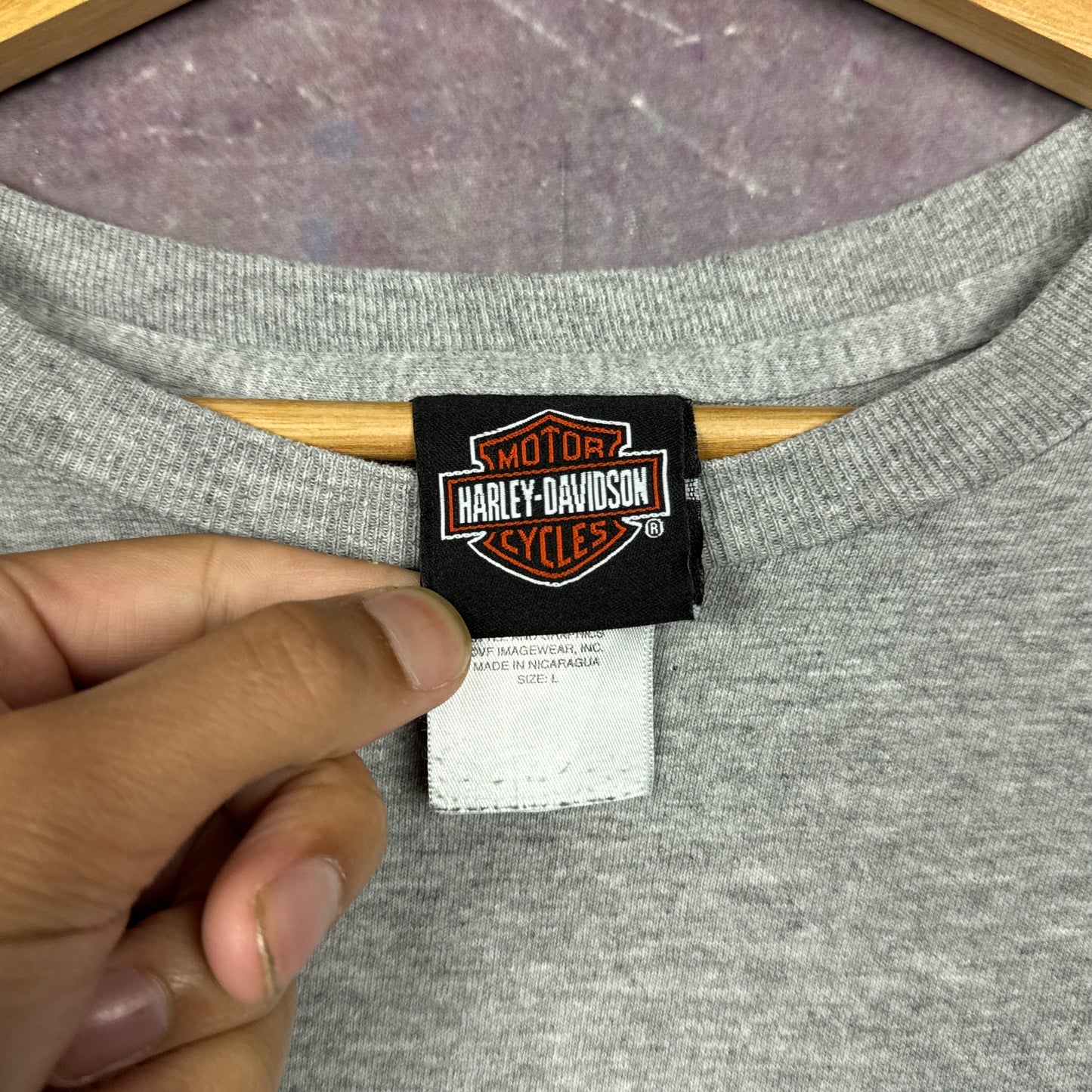 00s Grey Harley Davidson Long Sleeve Shirt 3073