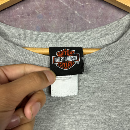 00s Grey Harley Davidson Long Sleeve Shirt 3073
