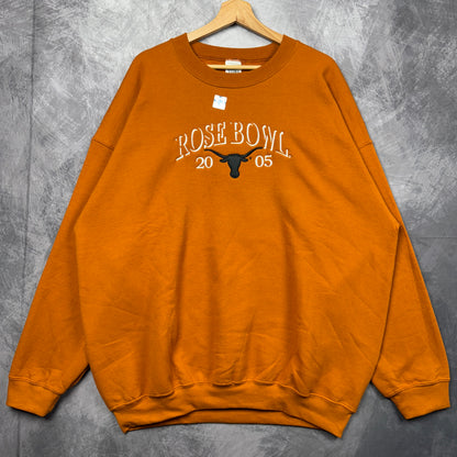 2005 Orange Rose Bowl Texas Longhorns Crewneck Sweatshirt 4382
