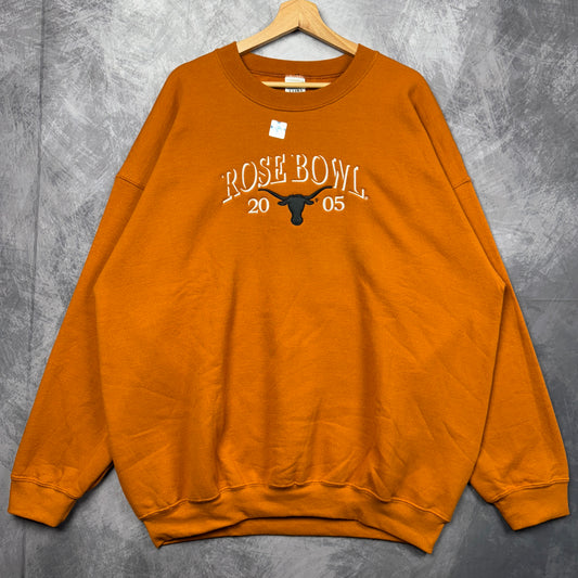 2005 Orange Rose Bowl Texas Longhorns Crewneck Sweatshirt 4382