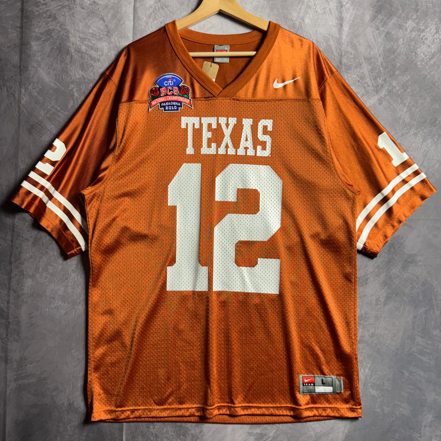 2010 Orange Texas Longhorns Colt McCoy #12 BCS Patch Jersey 4597
