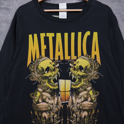 00s Black Metallica Skull Pushead Long Sleeve Shirt 4970