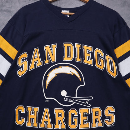90s Navy Blue San Diego Chargers Jersey Shirt 6597