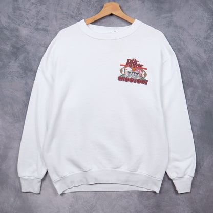 90s White Texas vs Oklahoma Red River Shootout Crewneck Sweatshirt 5693