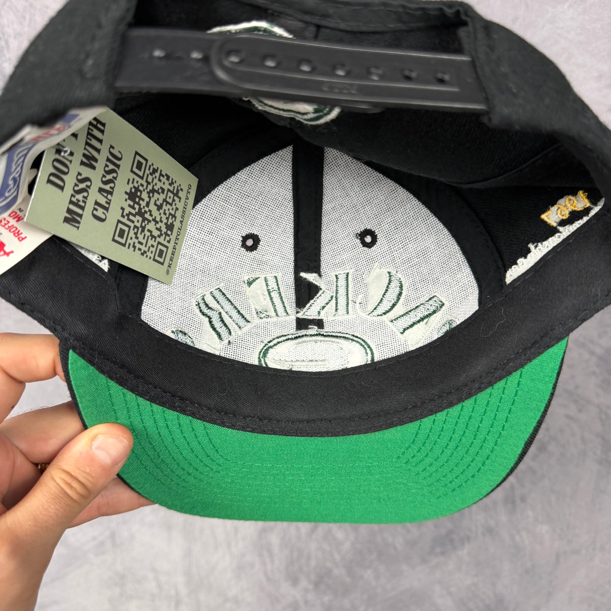 90s Black Green Bay Packers Champions Snapback Hat 6803