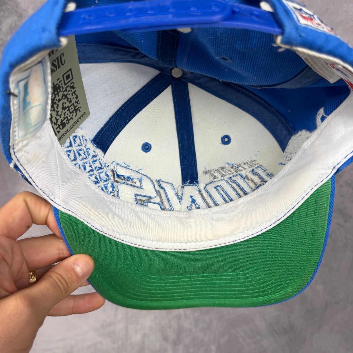 90s Blue Detroit Lions Sports Specialties Snapback Hat 6830