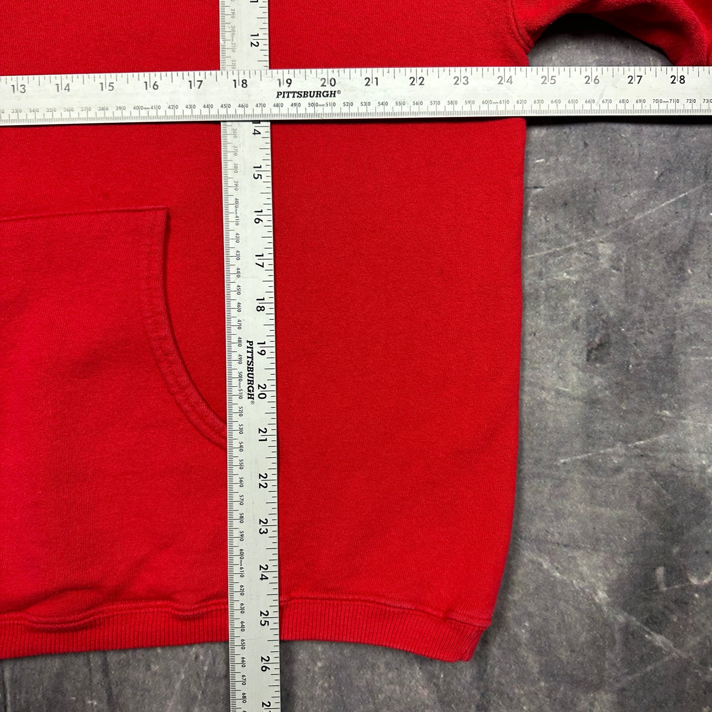 90s Red Marlboro Blank Essential Logo Hoodie Boxy L N04