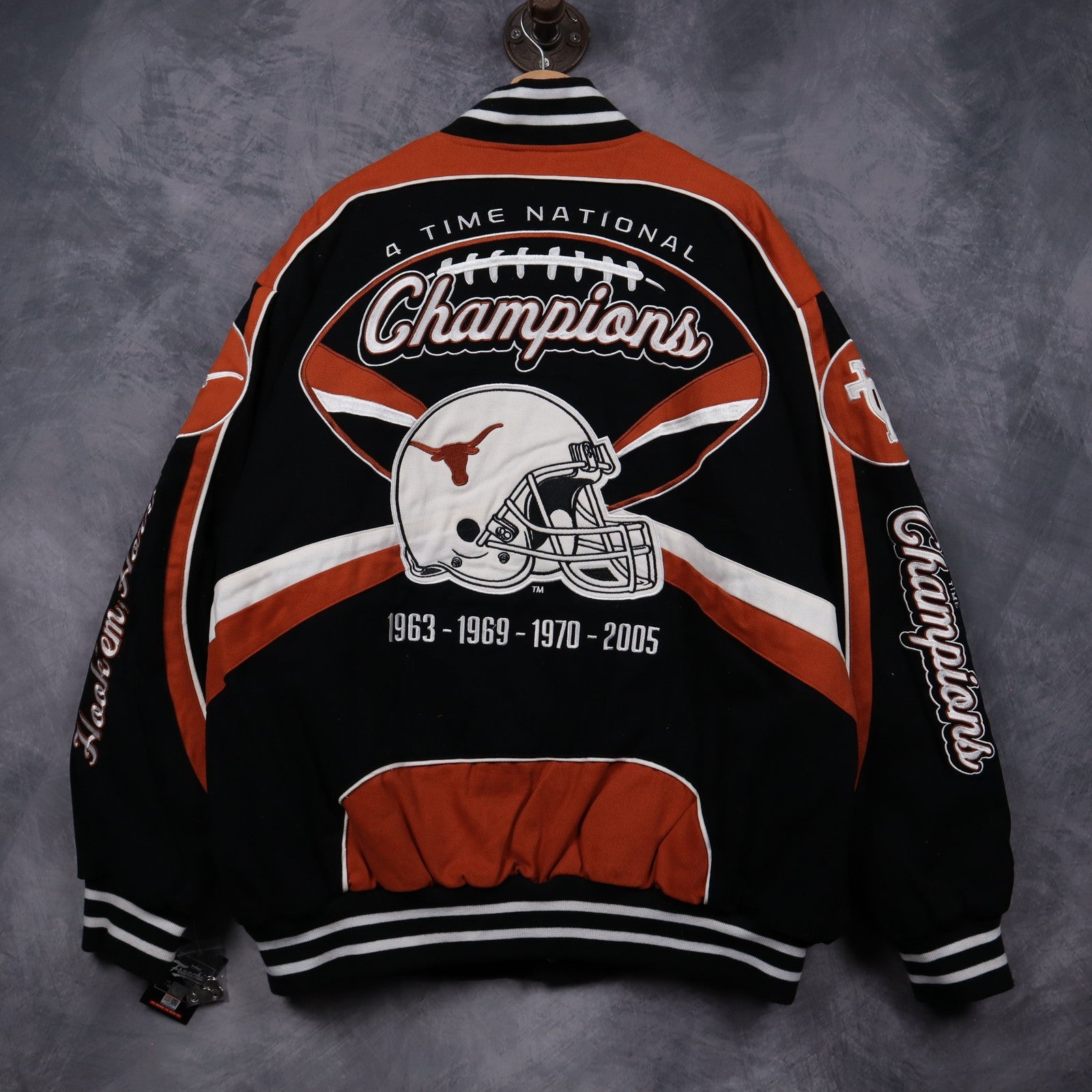 00s Black Texas Longhorns 4 Time National Champions Jacket 5936