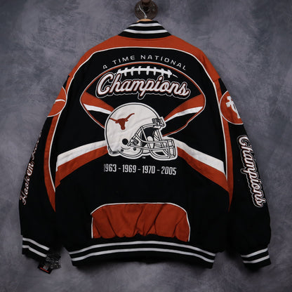 00s Black Texas Longhorns 4 Time National Champions Jacket 5936