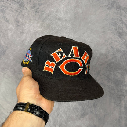 90s Black Chicago Bears Super Bowl XX Champions Snapback Hat 6856