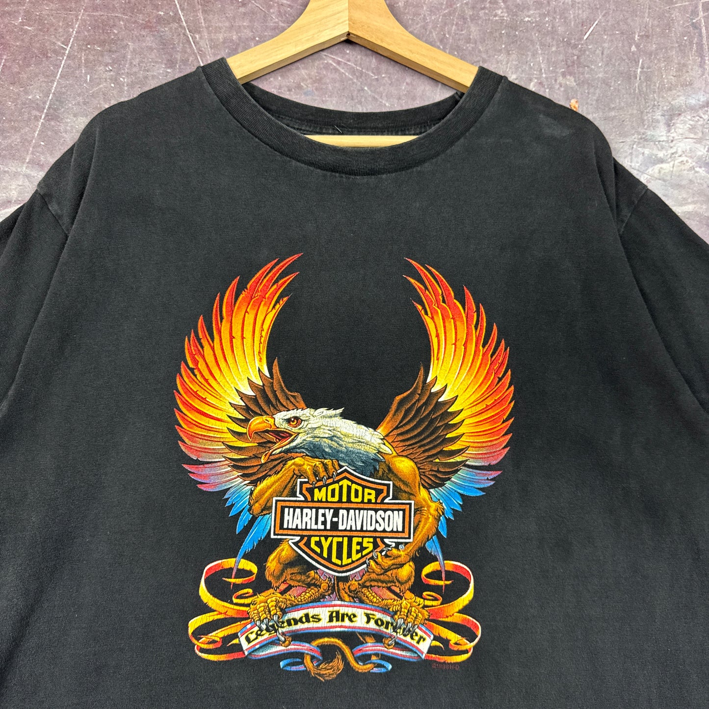 90s Faded Black Harley Davidson Shirt 3178