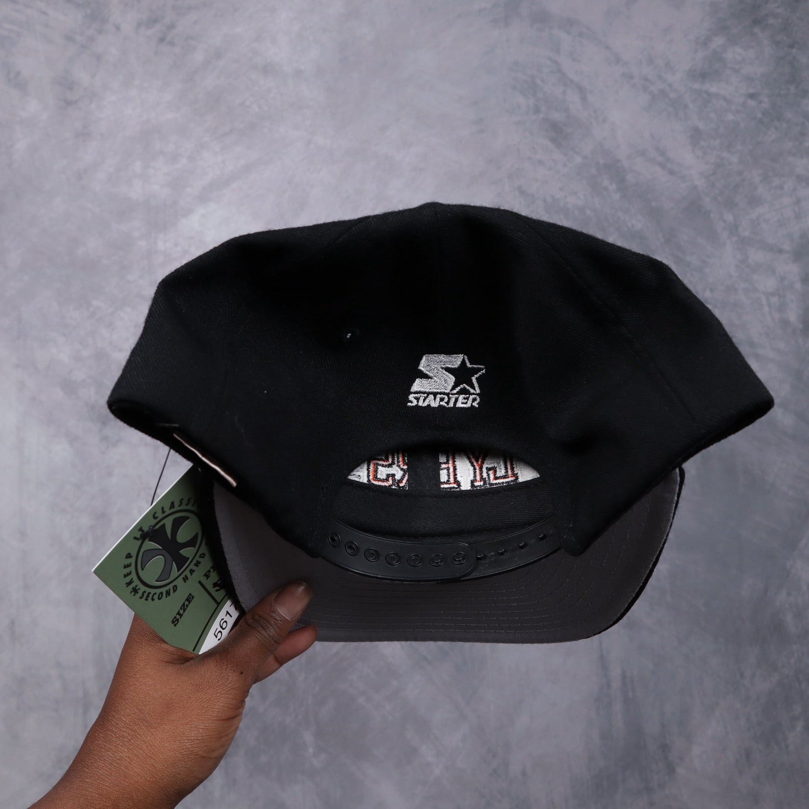 90s Black Philadelphia Flyers Starter Snapback Hat 5617