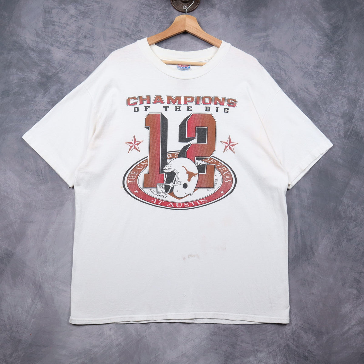 90s White Texas Longhorns Champions Of The Big 12 Shirt 5753