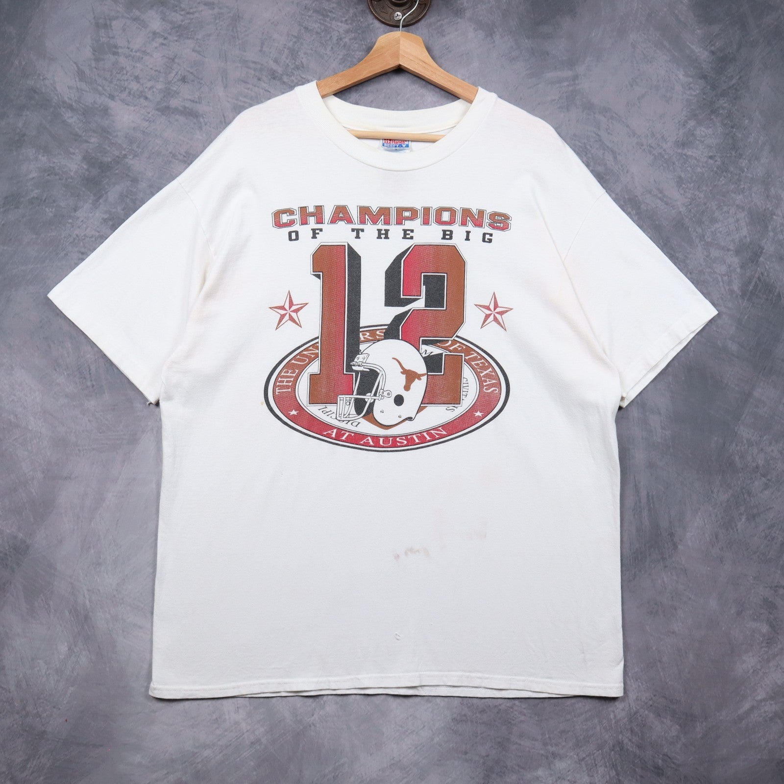90s White Texas Longhorns Champions Of The Big 12 Shirt 5753