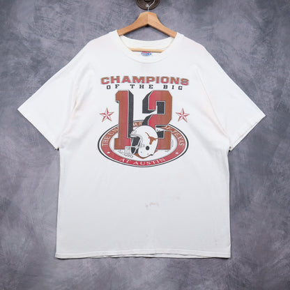 90s White Texas Longhorns Champions Of The Big 12 Shirt 5753