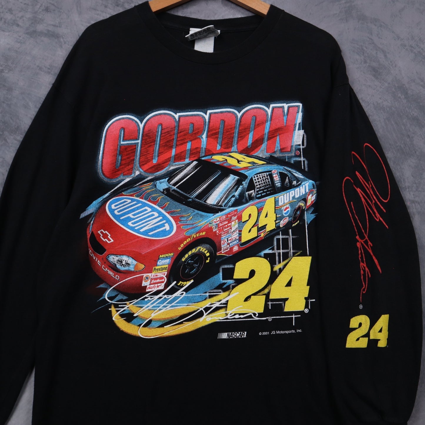 2001 Black Jeff Gordon NASCAR #24 Long Sleeve Shirt 4837