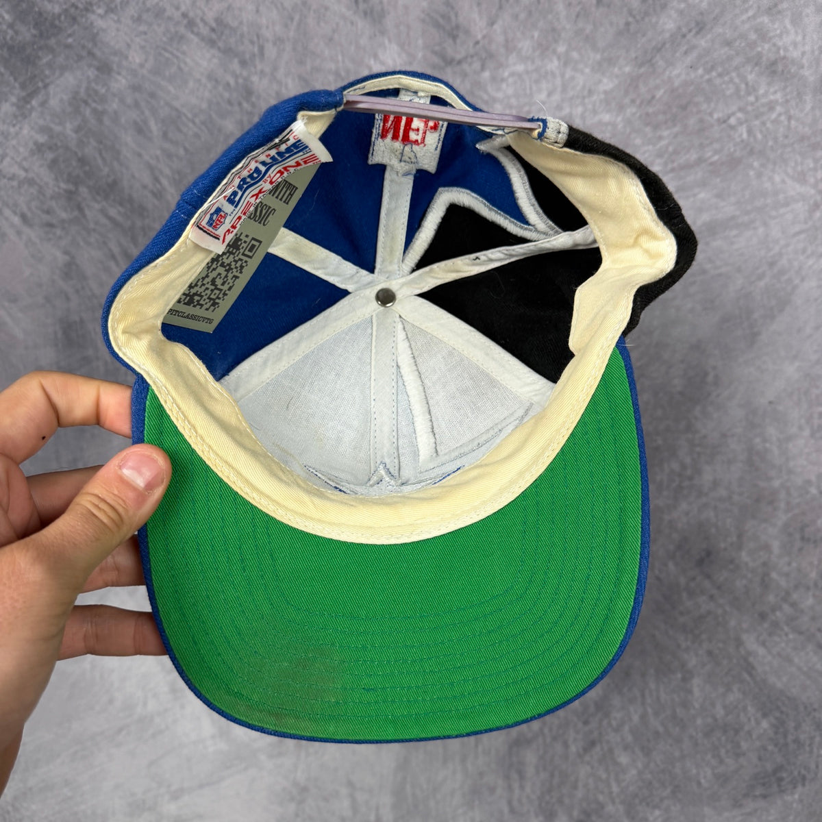 90s Blue Dallas Cowboys Apex One Snapback Hat 6880